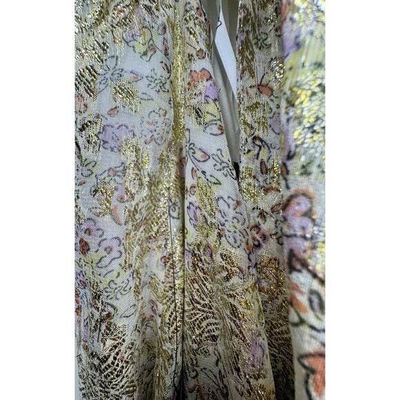 Lulu‘s long dress with gold and flowers size small ￼ - Picture 3 of 3